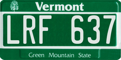 VT license plate LRF637