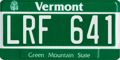 VT license plate LRF641
