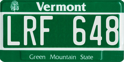 VT license plate LRF648