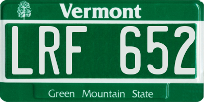 VT license plate LRF652
