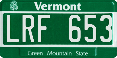 VT license plate LRF653