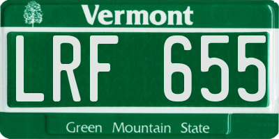 VT license plate LRF655