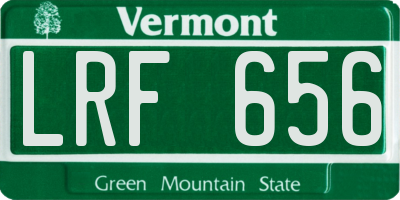 VT license plate LRF656