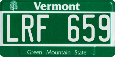 VT license plate LRF659
