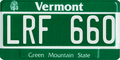 VT license plate LRF660