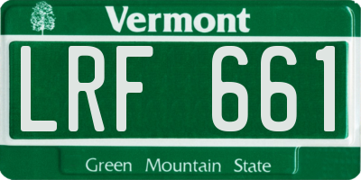 VT license plate LRF661