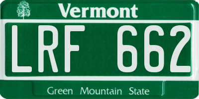VT license plate LRF662