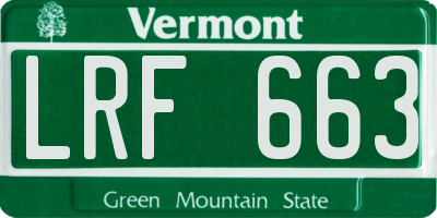 VT license plate LRF663