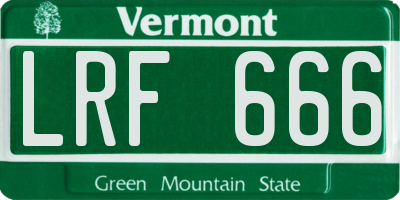 VT license plate LRF666