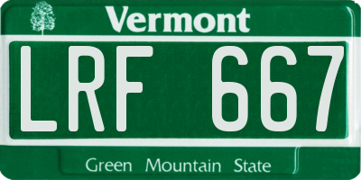VT license plate LRF667