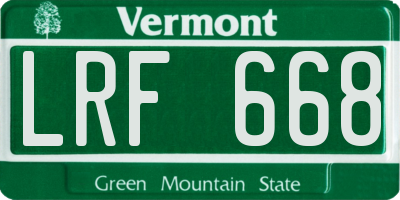 VT license plate LRF668