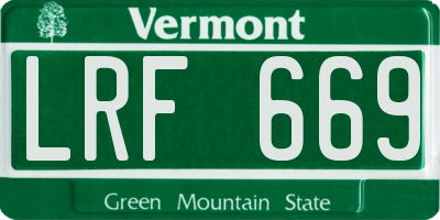 VT license plate LRF669
