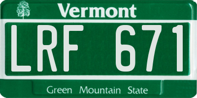 VT license plate LRF671