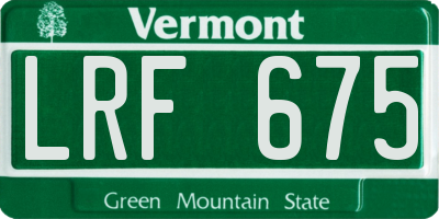 VT license plate LRF675