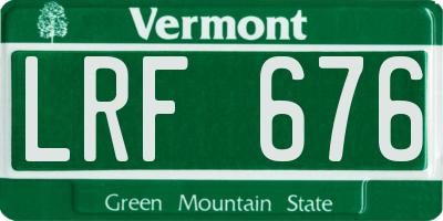 VT license plate LRF676