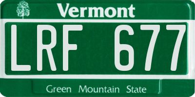 VT license plate LRF677