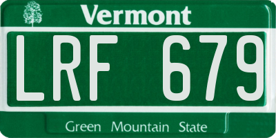 VT license plate LRF679