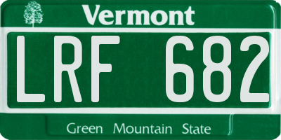 VT license plate LRF682