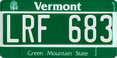VT license plate LRF683