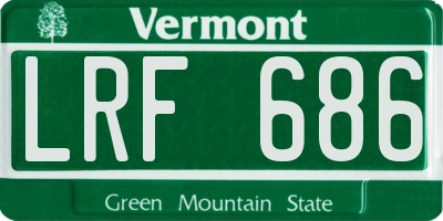 VT license plate LRF686