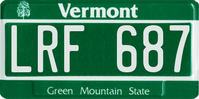 VT license plate LRF687