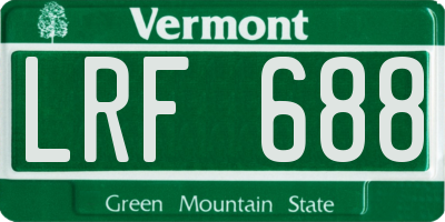 VT license plate LRF688