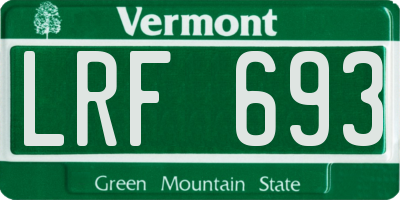 VT license plate LRF693