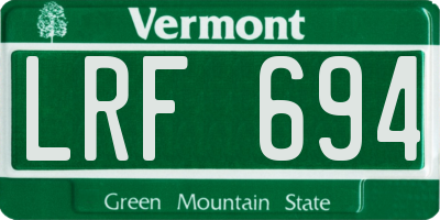 VT license plate LRF694