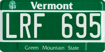 VT license plate LRF695
