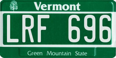 VT license plate LRF696