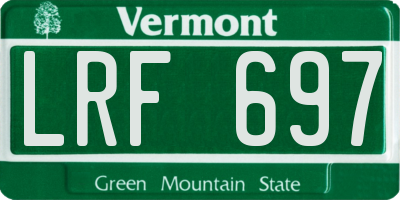 VT license plate LRF697