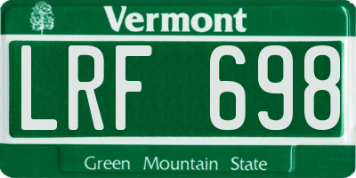 VT license plate LRF698
