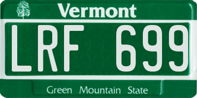 VT license plate LRF699