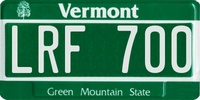 VT license plate LRF700