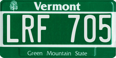 VT license plate LRF705