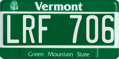 VT license plate LRF706