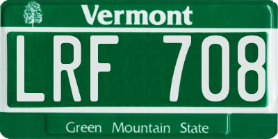 VT license plate LRF708