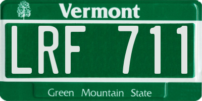 VT license plate LRF711
