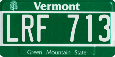 VT license plate LRF713
