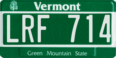 VT license plate LRF714