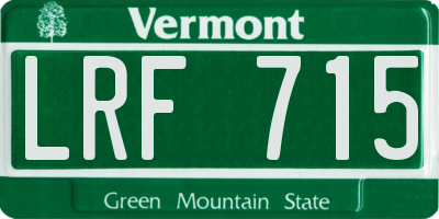 VT license plate LRF715