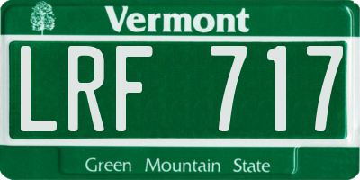 VT license plate LRF717