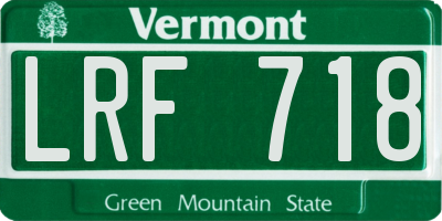 VT license plate LRF718