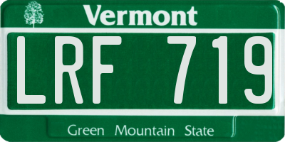 VT license plate LRF719