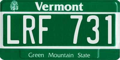VT license plate LRF731