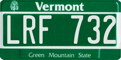 VT license plate LRF732