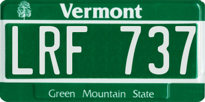 VT license plate LRF737