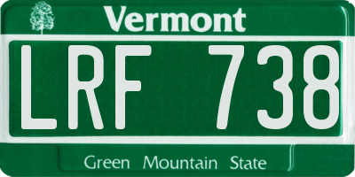 VT license plate LRF738