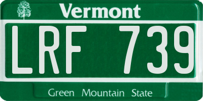 VT license plate LRF739
