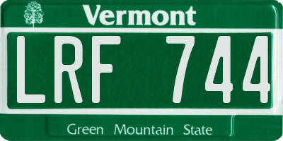 VT license plate LRF744